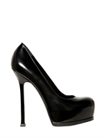 SAINT LAURENT - 140MM TRIBUTE TWO GLOSSY CALFSKIN PUMPS - BLACK