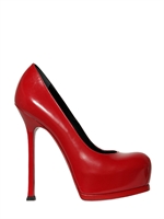 SAINT LAURENT - 140MM TRIBUTE TWO GLOSSY CALFSKIN PUMPS - RED