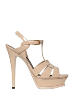SAINT LAURENT - 140MM TRIBUTE TWO PATENT SANDALS - BLUSH