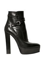 SAINT LAURENT - 140MM ZIGGY CALFSKIN LOW BOOTS - BLACK