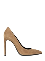 SAINT LAURENT - 105MM PARIS POINTED SUEDE PUMPS - CAMEL