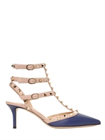 VALENTINO - 65MM ROCKSTUD CALFSKIN PUMPS - ROYAL BLUE