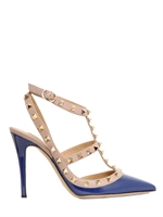 VALENTINO - 100MM PATENT LEATHER ROCKSTUD PUMPS - ROYAL BLUE