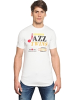 DSQUARED - JAZZ TWINS PRINTED COTTON T-SHIRT - WHITE