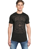 DSQUARED - DSQUARED JAZZ BAND COTTON JERSEY T-SHIRT - BLACK