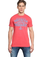 DSQUARED - SOUTHERN DSQUARED COTTON/LINEN T-SHIRT - CORAL