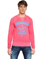 DSQUARED - FELPA IN COTONE - SALMON/BLUE