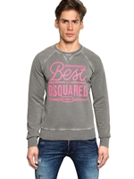 DSQUARED - FELPA IN COTONE - GRIGIO/ROSA
