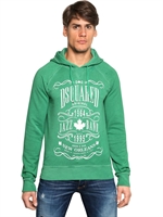 DSQUARED - FELPA IN COTONE CON CAPPUCCIO - VERDE/BIANCO