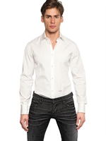 DSQUARED - STRETCH COTTON POPLIN DEAN & DAN SHIRT - WHITE