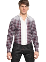 DSQUARED - WIRED CHECKED COTTON POPLIN SHIRT - BLUE/RED/WHITE