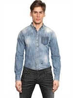 DSQUARED - POCKET SHADOW CARPENTER DENIM SHIRT - BLUE
