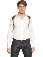 DSQUARED - HARNESS MULTI FABRIC CARPENTER SHIRT - WHITE