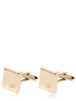 DSQUARED - LOGO EMBOSSED BRASS CUFFLINKS - GOLD