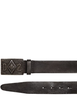 DSQUARED - 4CM VINTAGED LEATHER BELT - BLACK