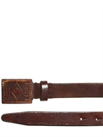 DSQUARED - 2.5CM VINTAGED LEATHER BELT - DARK BROWN