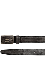 DSQUARED - 2CM VINTAGED LEATHER BELT - BLACK