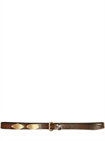 DSQUARED - 2.5CM VINTAGED LEATHER BELT - BROWN