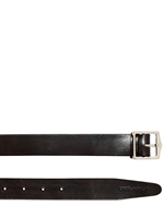 DSQUARED - 2.5CM EMBOSSED LOGO LEATHER BELT - BLACK