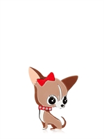DSQUARED - ENAMELED DOG PIN - BEIGE