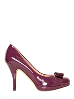 SALVATORE FERRAGAMO - 100MM TINA PATENT LEATHER PUMPS - PURPLE