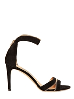 SALVATORE FERRAGAMO - 85MM RONETTE SUEDE ZIPPED - BLACK