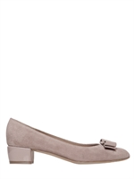 SALVATORE FERRAGAMO - 30MM VARA 1 SUEDE PATENT BOW PUMPS - NUDE