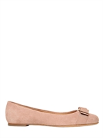 SALVATORE FERRAGAMO - 10MM VARINA SUEDE FLATS - NUDE