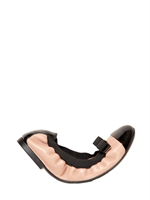SALVATORE FERRAGAMO - 10MM MY PARIS CALFSKIN FLATS - NUDE/BLACK