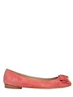 SALVATORE FERRAGAMO - 10MM RUBIA SUEDE BALLERINA FLATS - PEACH