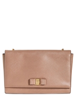 SALVATORE FERRAGAMO - LARGE GINNY SAFFIANO LEATHER BAG - ROSE