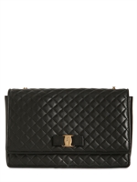 SALVATORE FERRAGAMO - LARGE GINNY QUILTED LEATHER BAG - BLACK