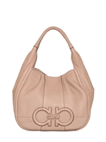 SALVATORE FERRAGAMO - SMALL MILLY LEATHER SHOULDER BAG - ROSE