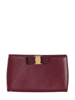 SALVATORE FERRAGAMO - SAFFIANO LEATHER SHOULDER BAG - BURGUNDY