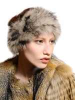 METEO - FOX TRICOTÈ FUR HEADBAND - ICE/BLACK