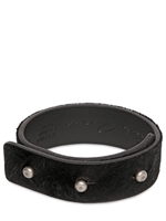 RICK OWENS - 2.5CM PONYSKIN TRIPLE PIN BRACELET - BLACK