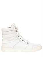 BALMAIN - LEATHER HIGH TOP SNEAKERS - WHITE