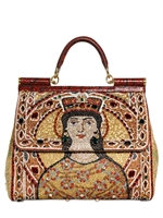 DOLCE & GABBANA - EMBROIDERED MISS SICILY TOP HANDLE BAG - MULTI