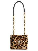 DOLCE & GABBANA - LEOPARD PRINTED PONYSKIN CHARLES BAG - LEOPARD