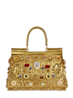 DOLCE & GABBANA - BRASS FILIGREE SMALL MISS SICILY BAG - GOLD