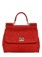 DOLCE & GABBANA - BROCADED MEDIUM MISS SICILY BAG - RED