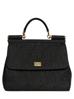 DOLCE & GABBANA - BROCADED MISS SICILY BAG - BLACK