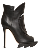 CAMILLA SKOVGAARD - 120MM OPEN TOE ZIGZAG CALFSKIN BOOTS - BLACK