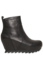 CAMILLA SKOVGAARD - 80MM CALFSKIN WEDGED ANKLE BOOTS - BLACK
