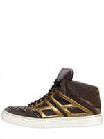 ALEJANDRO INGELMO - GLITTER TECH FABRIC SNEAKERS - GOLD