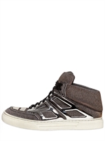 ALEJANDRO INGELMO - GLITTER TECH FABRIC SNEAKERS - SILVER