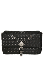 VERSACE - VANITAS STIRRUP STUDDED LEATHER BAG - BLACK
