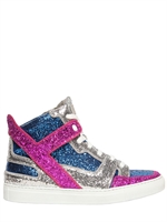 GIACOMORELLI - GLITTER HIGH TOP SNEAKERS - MULTI