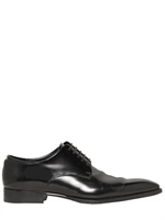 DSQUARED - 25MM BRUSHED MATTE LEATHER OSCAR SHOES - BLACK