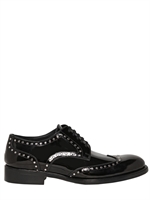 DSQUARED - 30MM BRUSHED LEATHER STUDDED JAZZ SHOES - BLACK